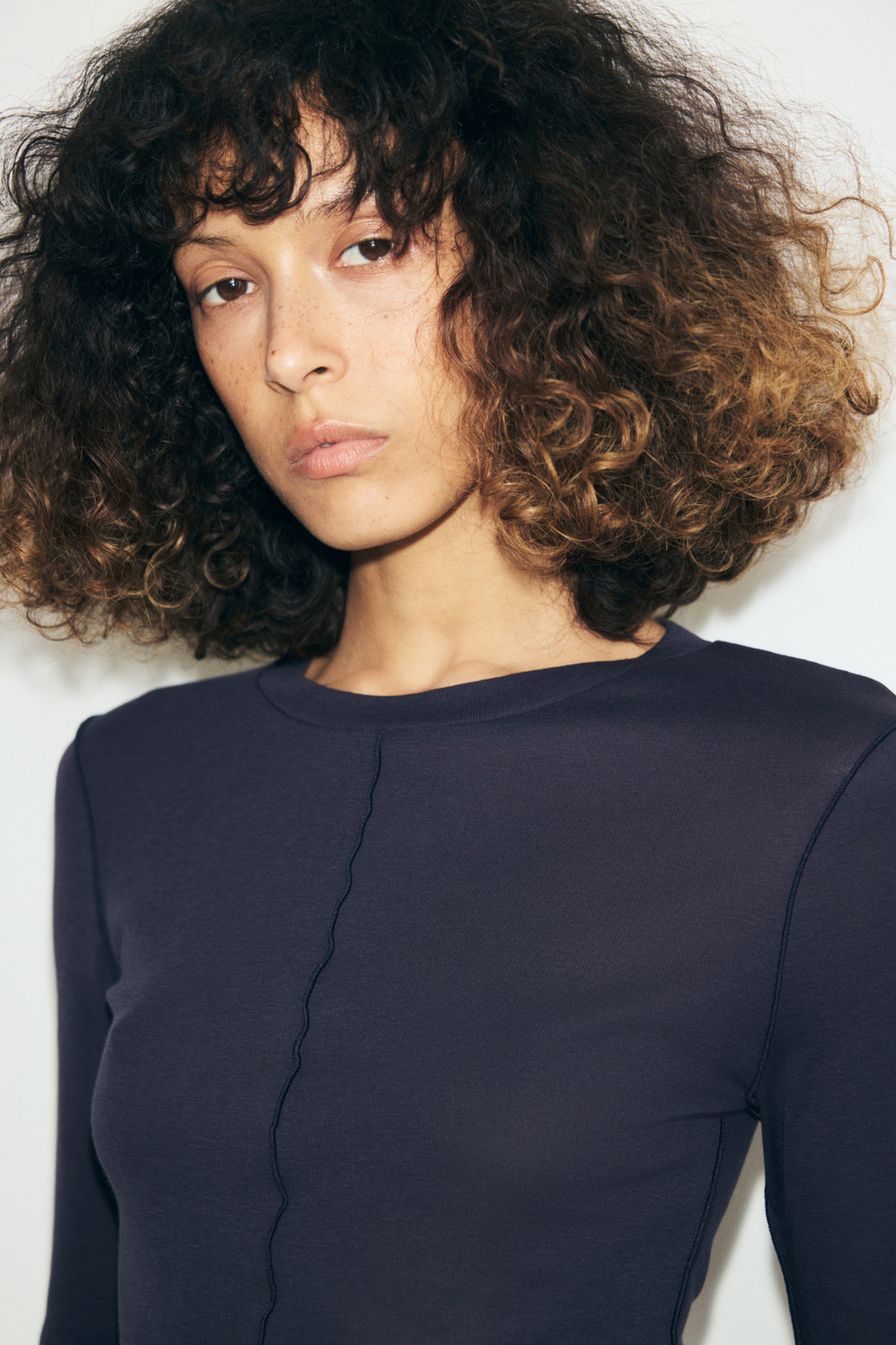 Топ с длинными рукавами из хлопка пима - H&M