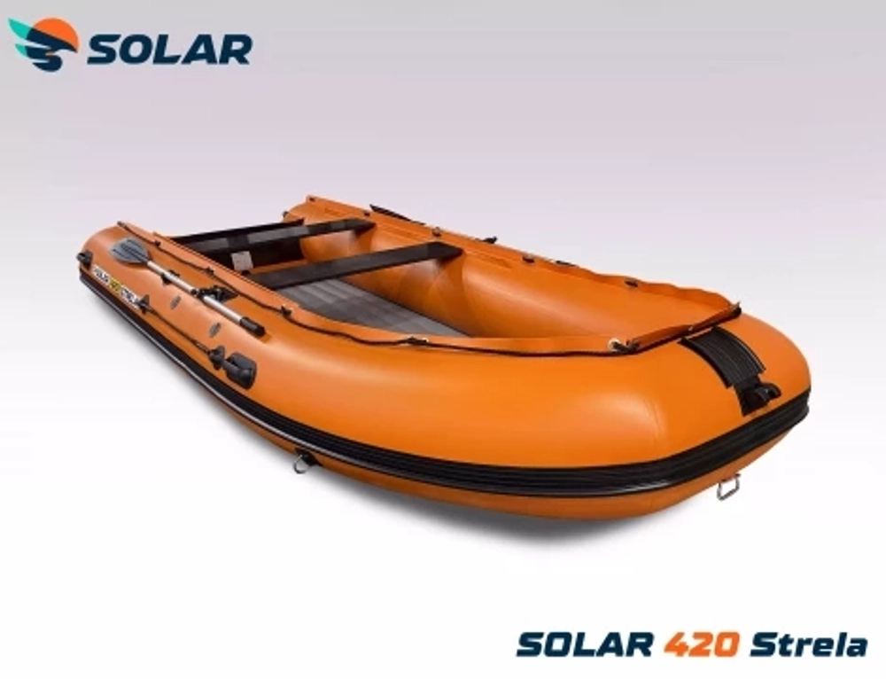 Лодка надувная моторная solar-420 strela jet tunnel