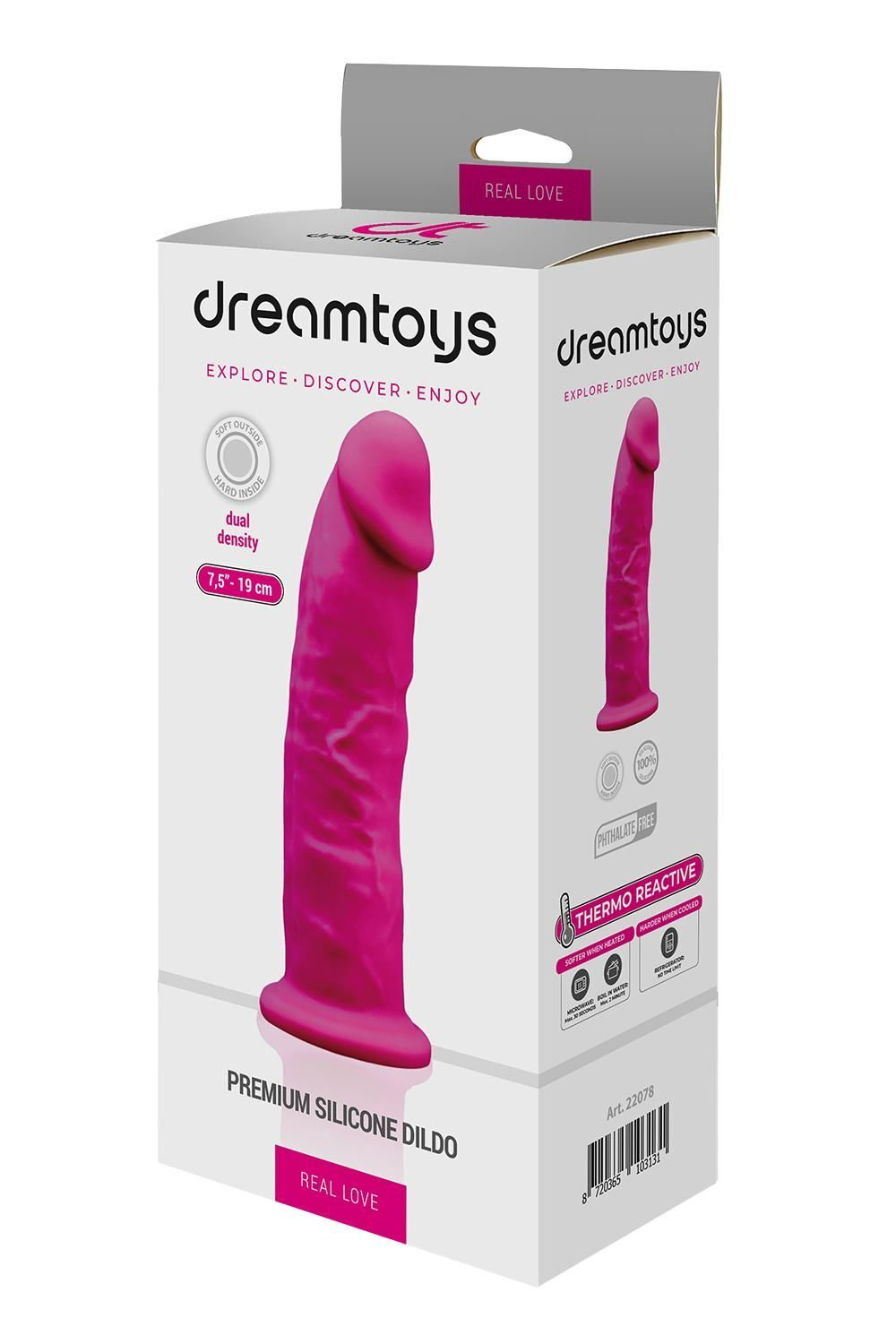 Розовый фаллоимитатор Real Love Dildo 7.5 Inch - 19,5 см. (Цвет: розовый)