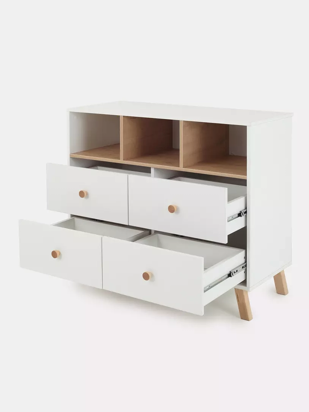 Комод с ящиком "Style" 80 см 2 ящика 2 отсека (арт.115) Cloud White