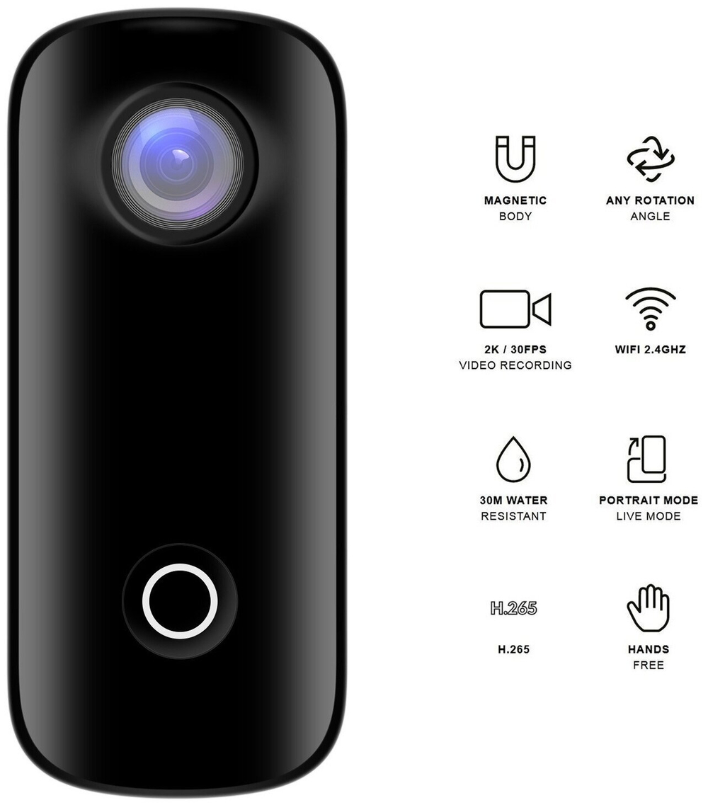 Экшн-камера SJCAM C100+, 15МП, 730 мА·ч, черный