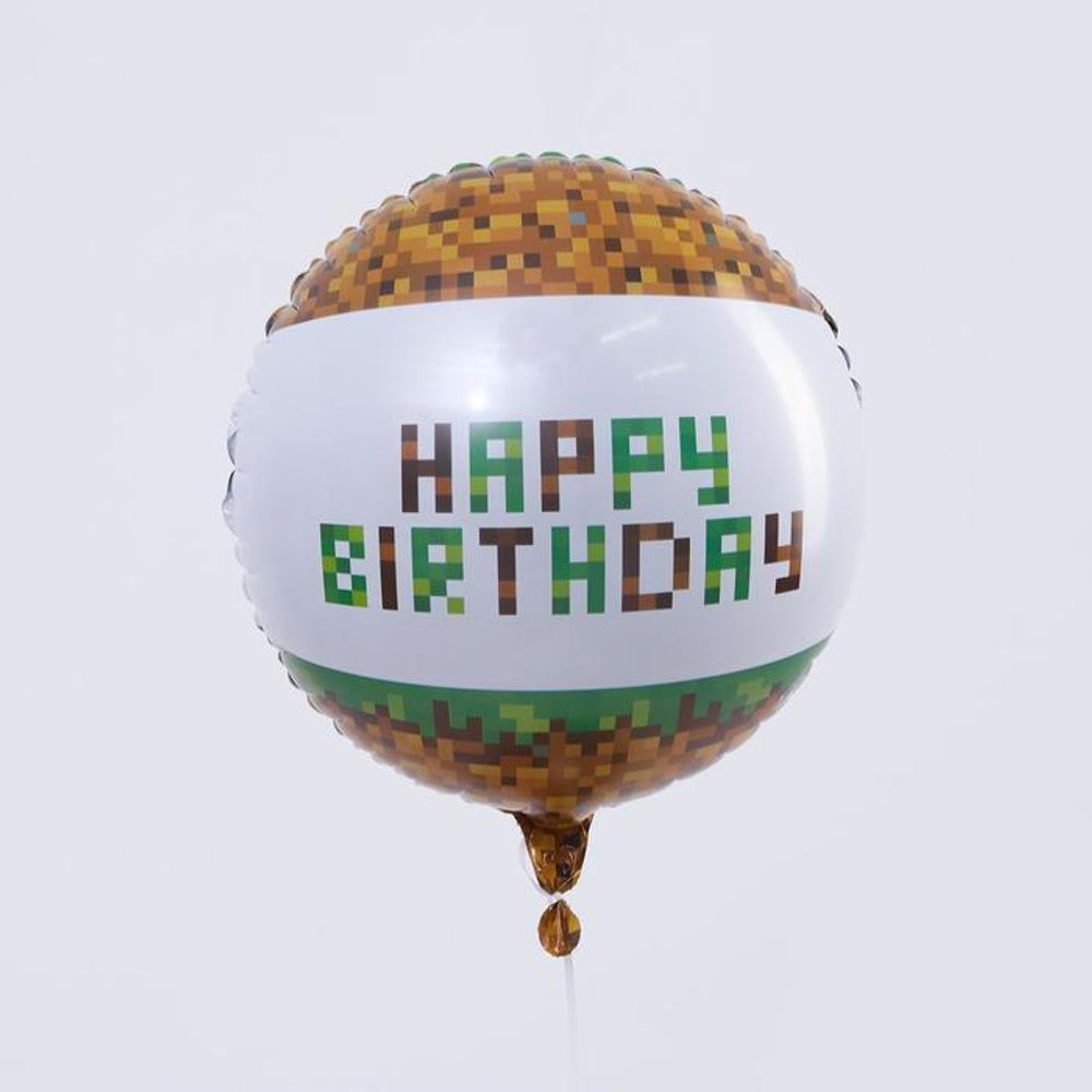 Р 18'' Круг "Happy Birthday" Майнкрафт