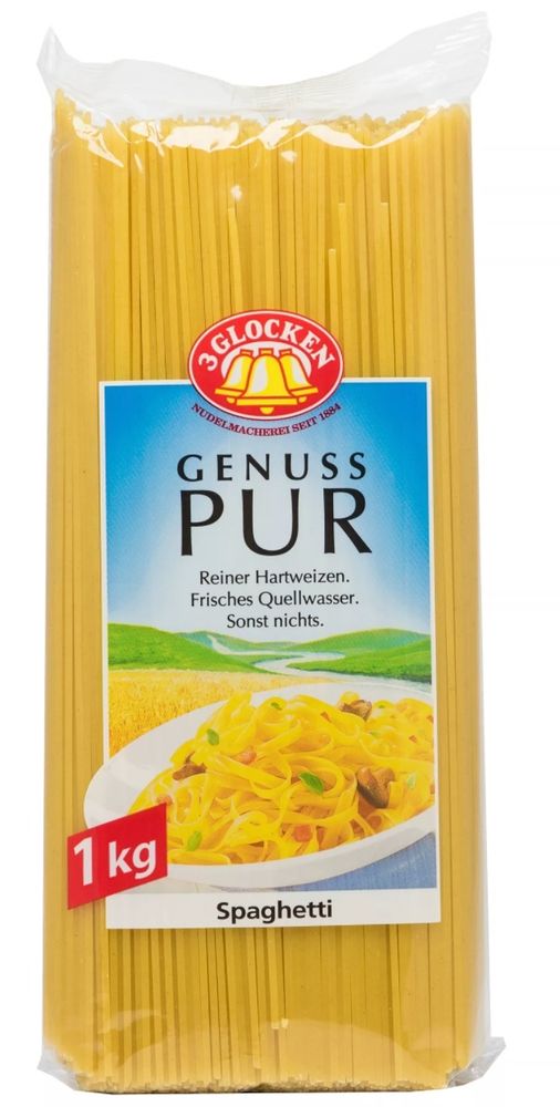 3 Glocken Макароны Genuss Pur Spaghetti, 1 кг