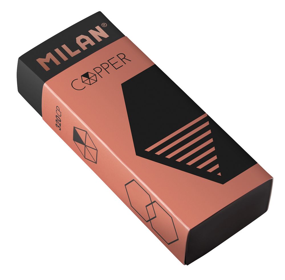 Ластик nata 320CP Copper с карт. держателем 6,1х2,3х1,2 см, 20 шт, CPM320CP ассорти, Milan