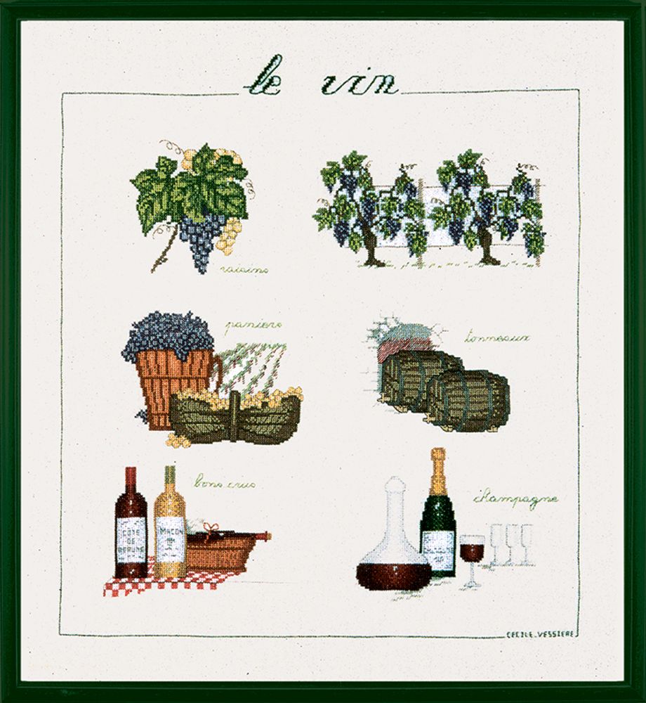 Набор для вышивания нитками Le Bonheur des Dames, Vin (Вино), 40х46 см