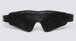Черная плотная маска на глаза Bound to You Faux Leather Blindfold (Цвет: черный)