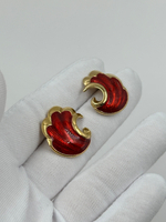 Серьги с красной эмалью