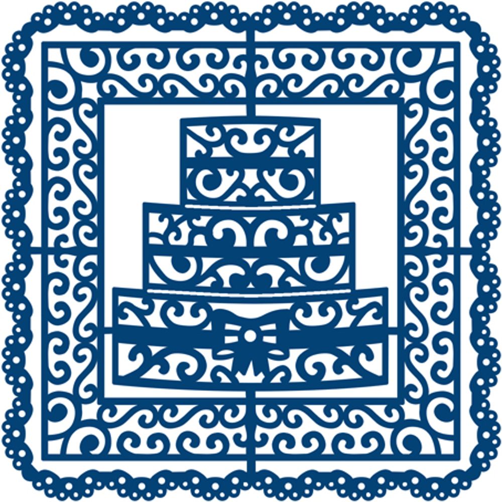 Нож фигурный для вырубки Торт на квадратной салфеточке, Tattered Lace