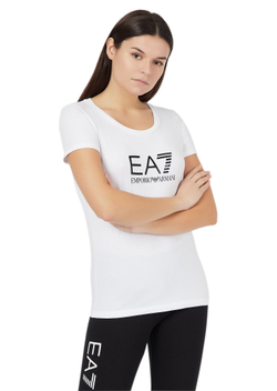 Женская теннисная футболка EA7 Woman Jersey T-Shirt - white