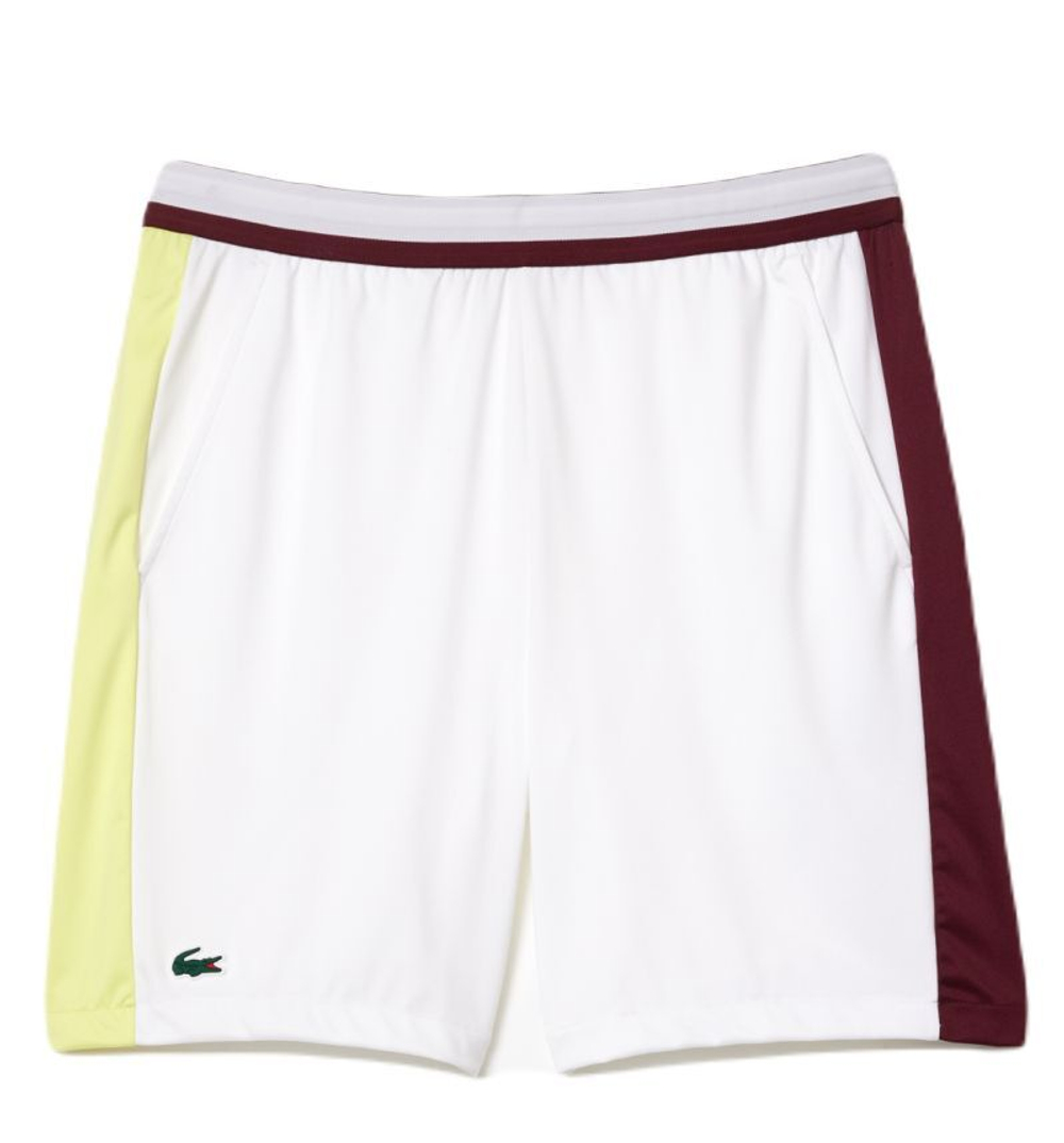 Мужские теннисные шорты Lacoste Tennis x Daniil Medvedev Regular Fit Shorts - white/flashy yellow/bordeaux