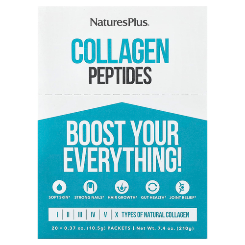 NaturesPlus, Пептиды коллагена, 20 пакетиков, 0,37 унции (10,5 г) каждый