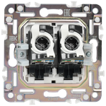 SKANDY Розетка компьютерная двойная RJ45 кат.5E SK-K03N металл никель IEK