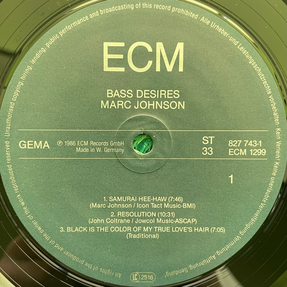 Marc Johnson ‎– Bass Desires (Германия 1986г.)