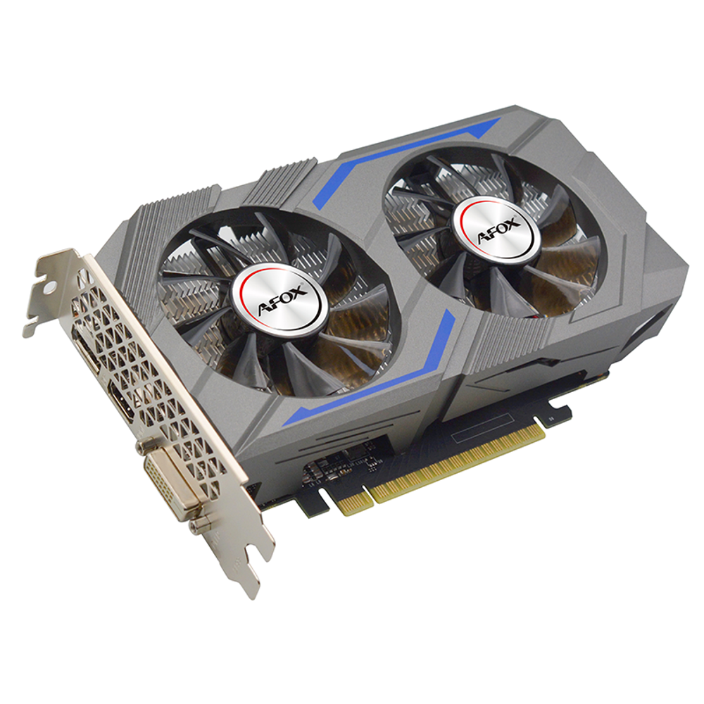 Видеокарта AFOX NVIDIA GeForce GTX1650, 4Гб GDDR6, 128 бит, Retail, PCIe3.0, 2xFAN, 2-SLOT, 75Вт, HDMI, DVI, DP (AF1650-4096D6H1-V4)