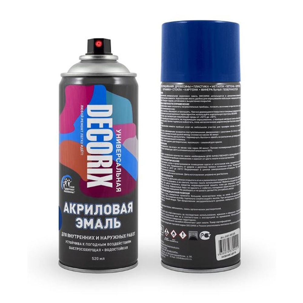 Эмаль аэроз. DECORIX акрил. берлинская лазурь 520мл  0101-08 DX
