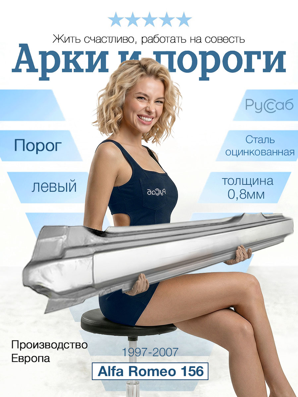 Порог левый Alfa Romeo 156 (Polcar)