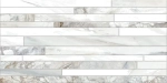 Настенная плитка ALMA Ceramica TWU09MRC017 Mercury 50x24.9 белая / серая глянцевая рельефная под полосы
