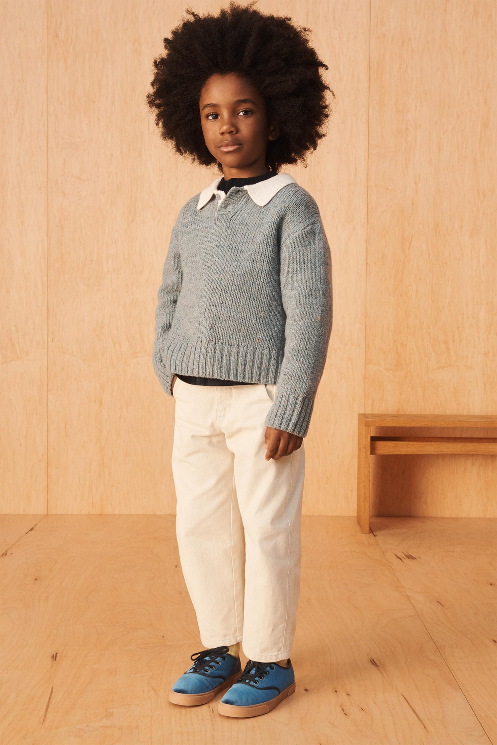 ZARA ТРИКОТАЖНЫЙ СВИТЕР - LIMITED EDITION, ГОЛУБОВАТЫЙ