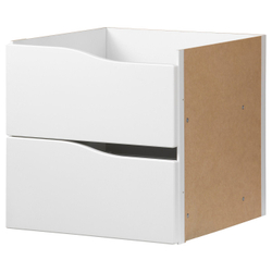 IKEA KALLAX  (ИКЕА КАЛЛАКС)  -  Вставка с 2 ящиками - волна/белый 33x33 см