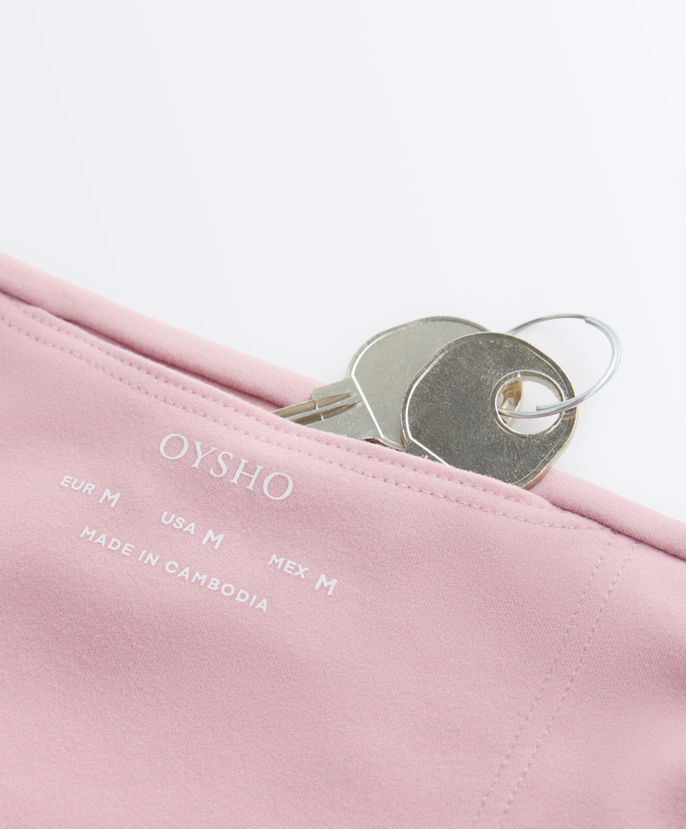 OYSHO Легинсы-велосипедки Comfortlux с высокой посадкой длиной 20 см, цвет розового дерева
