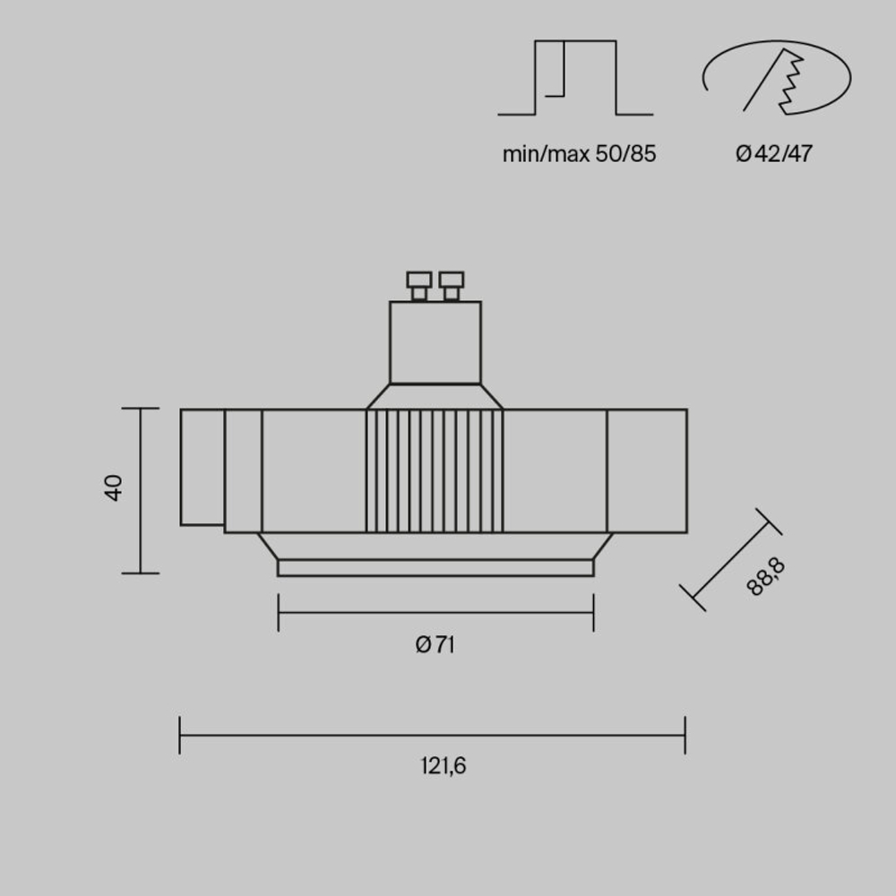 Встраиваемый светильник Maytoni Technical Нео DL138-GU10-B