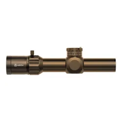 Оптический прицел ARKON Model A 1-10х28 FDE - вид сбоку справа, элементы управления и логотип