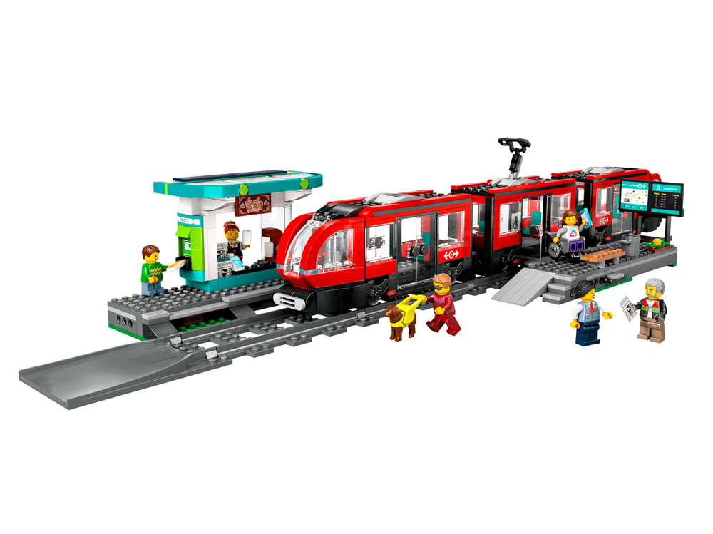 Конструктор Лего Сити Трамвай и остановка в центре города | LEGO City Tram & City Stop 60423 — 811 деталей (7+)