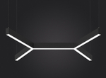 Подвесной LED светильник LP85-TRIOLA-DUO-900 128Вт (сегмент 928 мм) 5000K 11776Лм черный 1943х1657х80мм DARKLUM