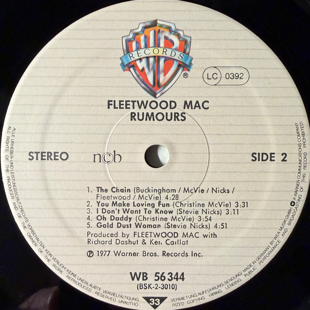 Fleetwood Mac ‎– Rumours (Скандинавия)