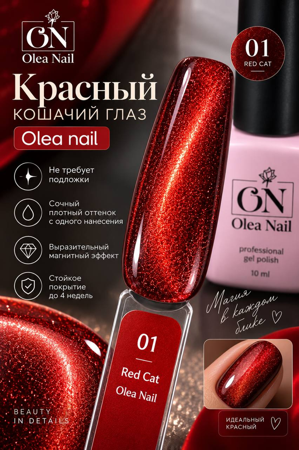 Гель лак кошачий глаз