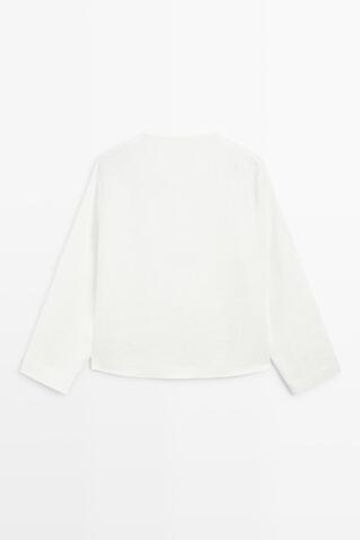 Massimo Dutti Струящаяся льняная рубашка с пуговицами, белый