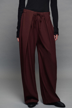 ZARA БРЮКИ СО СКЛАДКАМИ — ZW COLLECTION, ГРАНАТОВЫЙ