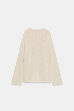 ZARA СВИТЕР С КРУГЛЫМ ВЫРЕЗОМ, ПЕСОЧНЫЙ
