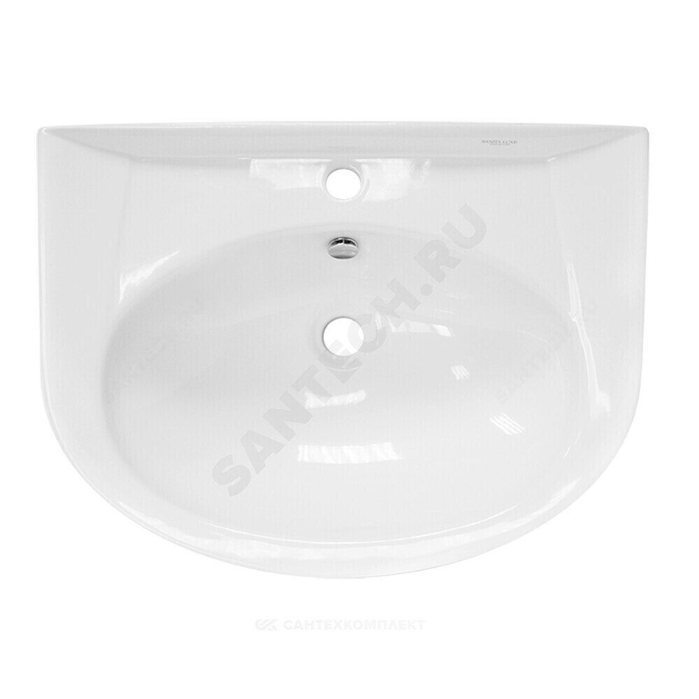Умывальник подвесной Classic 65 1 отверстие под смеситель по центру белый Sanita Luxe WB.PD/Classic/65-C/WHT.G/S1