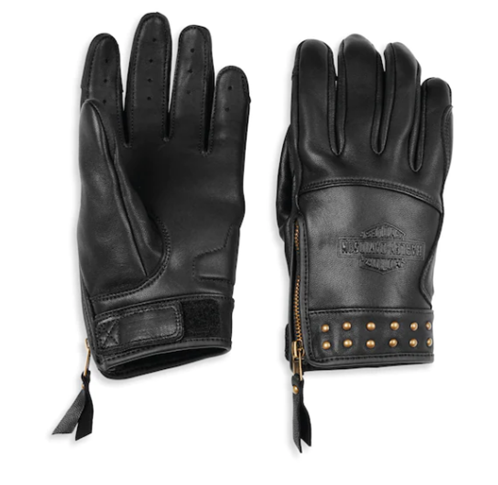 Перчатки Electra Full Finger Studded Leather Harley-Davidson (Черные) Перчатки Electra Full Finger Studded Leather Harley-Davidson (Черные)