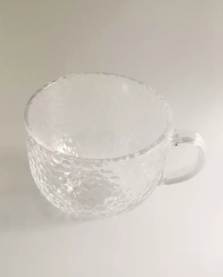 ZARA HOME КРУЖКА С РЕЛЬЕФНЫМ ДИЗАЙНОМ, ПРОЗРАЧНЫЙ