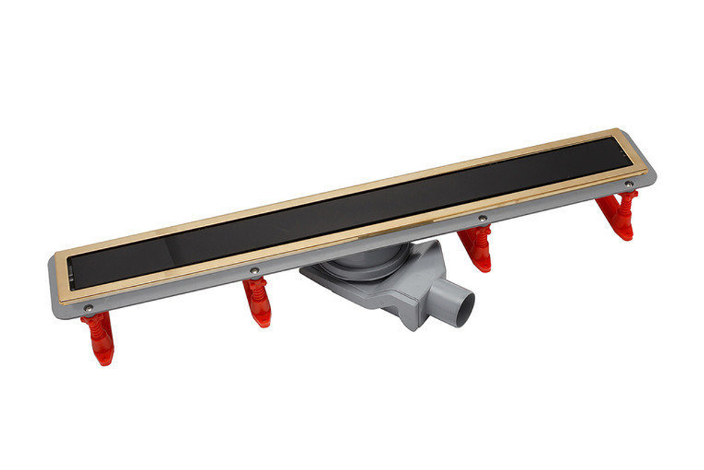 Душевой лоток Pestan Confluo Premium Gold Black Glass Line 650 черное стекло/позолоченная сталь 13100097