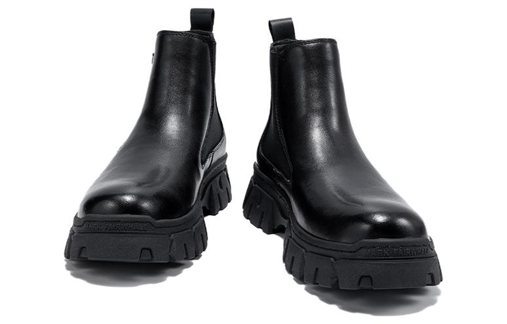 FAIRWHALE Split Cow Leather, Top Grain Cow Leather Ankle Boots Men"s Black