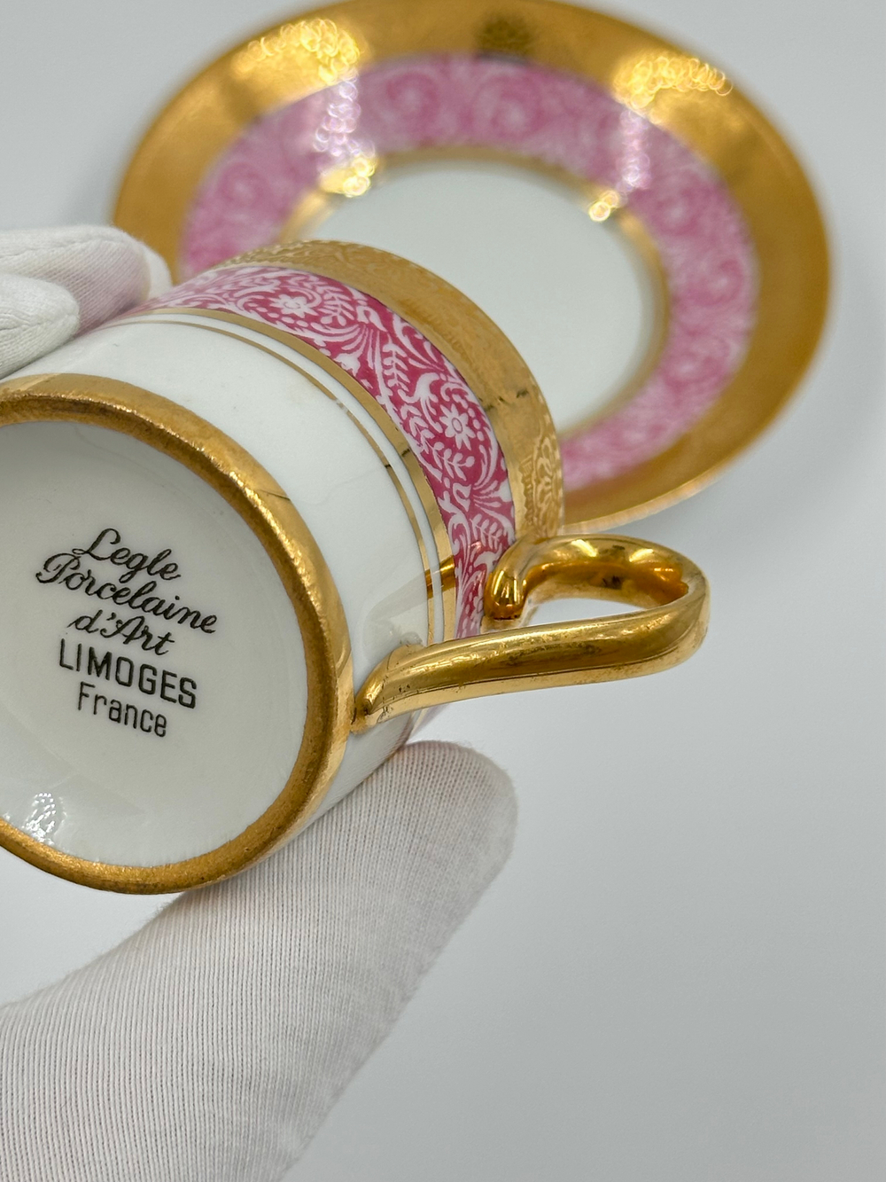 Кофейная пара розовая Legle, Limoges