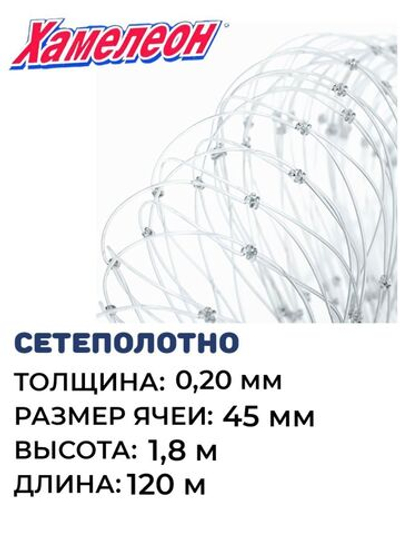 Сетеполотно леска 0,20 мм, яч. 45 мм, высота 1,8 м кукла