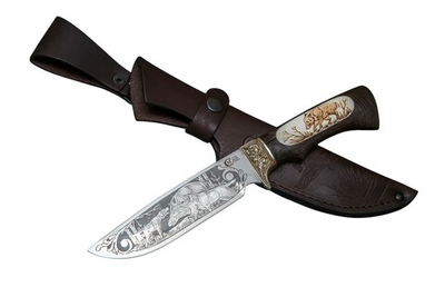 Нож кузница Семина Лорд кованый 95x18 венге, литье, кость, гравировка