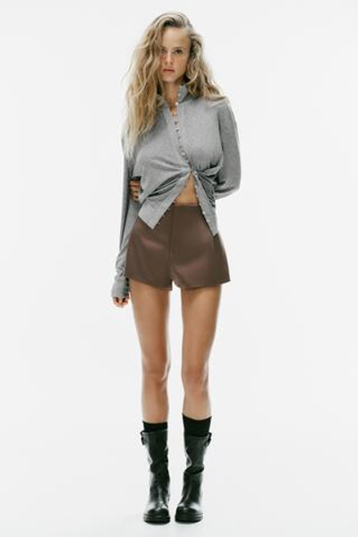 МИНИ-ШОРТЫ ИЗ САТИНА — ZARA