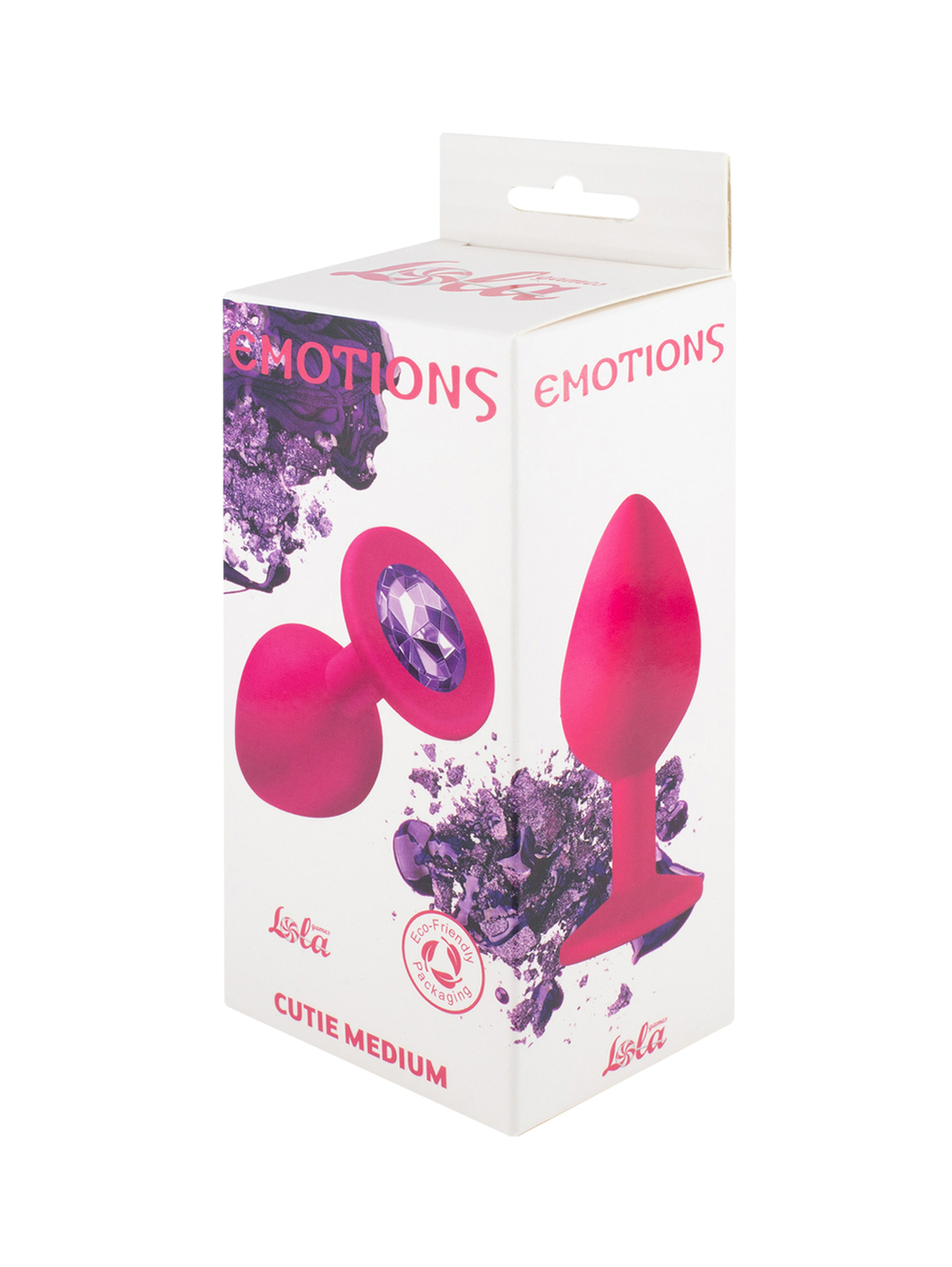 Анальная пробка Emotions Cutie Medium Pink dark purple crystal 4012-02Lola