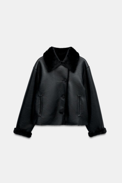 ZARA ДВУСТОРОННЯЯ КУРТКА, ЧЕРНЫЙ