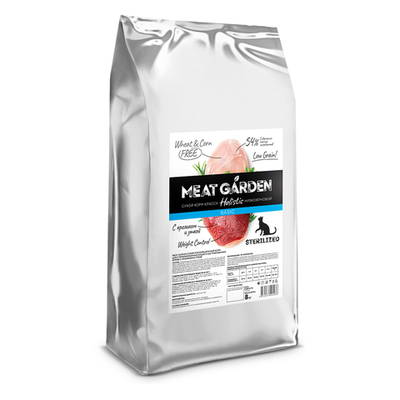 Meat Garden корм сухой для взрослых кошек всех пород кролик, утка стерилизованные