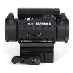 Коллиматорный прицел MAKdot S 1x20 - вид сбоку с маркировкой и быстросъемным креплением