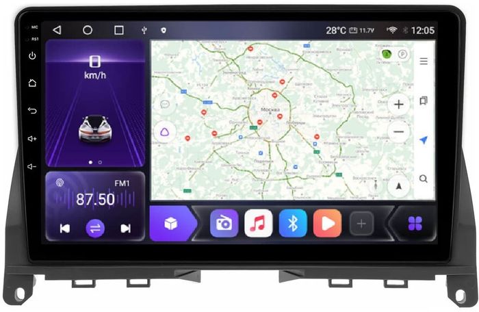 Магнитола для Mercedes-Benz C-класс W204 2007-2011 - Kuberg OL-9947 QLed, Android 12, Быстрая, CarPlay, 4G SIM-слот