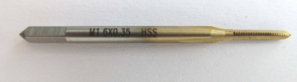 Метчик M1,6 ISO2(6H) DIN371-C HSS TiN SunTap MT-016