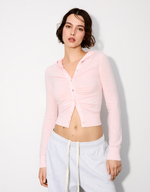 Женский кардиган тонкой вязки с капюшоном - BERSHKA