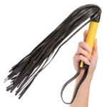 Черная плеть с желтой рукоятью Boundless Flogger - 69,25 см. (Цвет: черный с желтым)